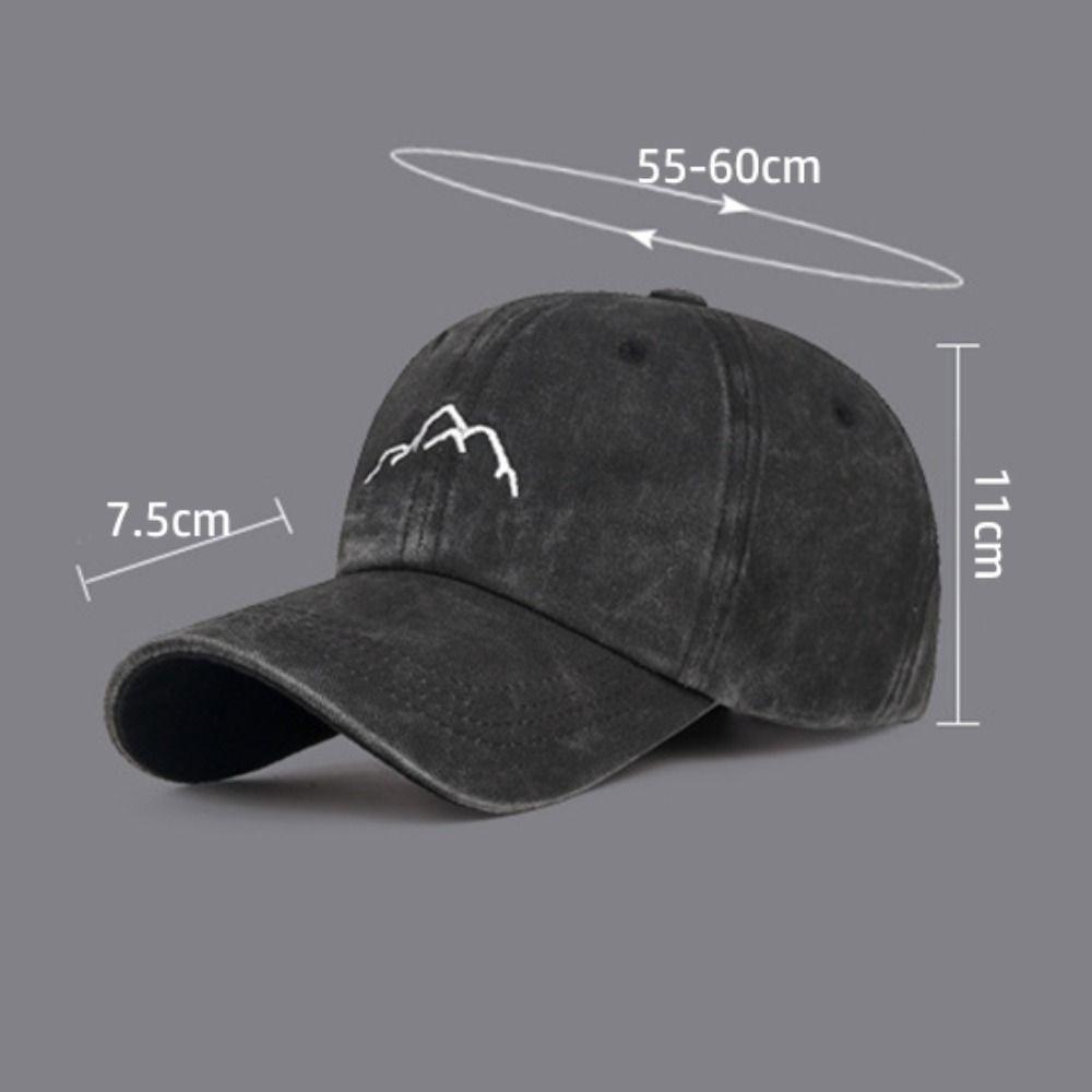 Washed Cotton Baseball Caps Mountain Embroidery Sunscreen Hats Unisex Trucker Hat  Summer
