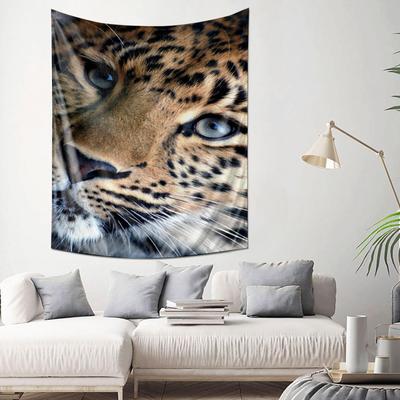 Leopard Closeup  Modern Art Wall Hanging  Living Room and Bedroom Background Wallpaper Tapestry