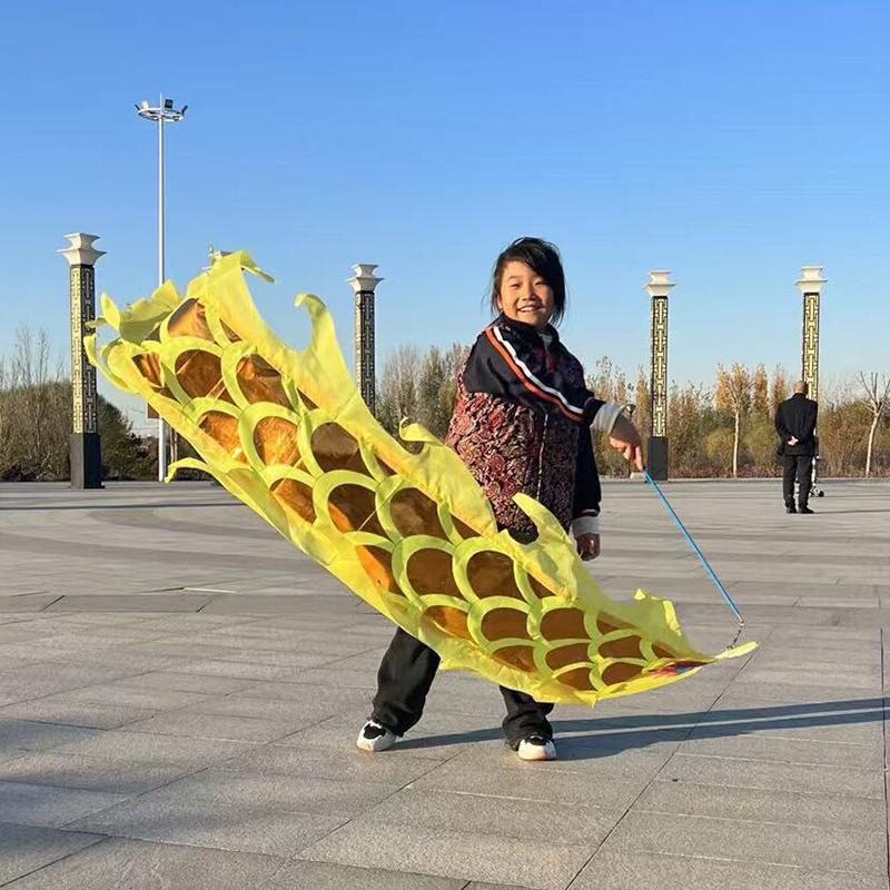 

1.5/2/3M Dragon Dance Ribbon Pole Chinese Mascot Costume For Children Fitness Practise Party New Year Festival Activity Supplies 1.5M