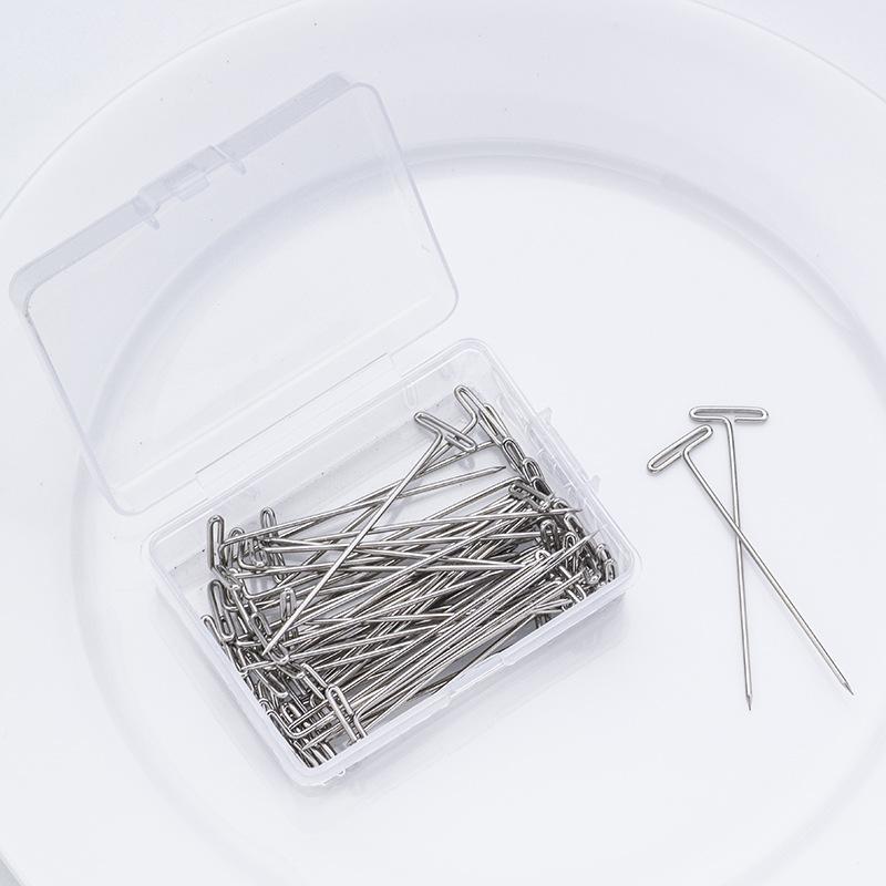 Diy Wig Securing Pins, T-Shaped Pins, Suitable For Knitting, Wigs, Sewing And Office Wall Decoration - 50-Piece Pack