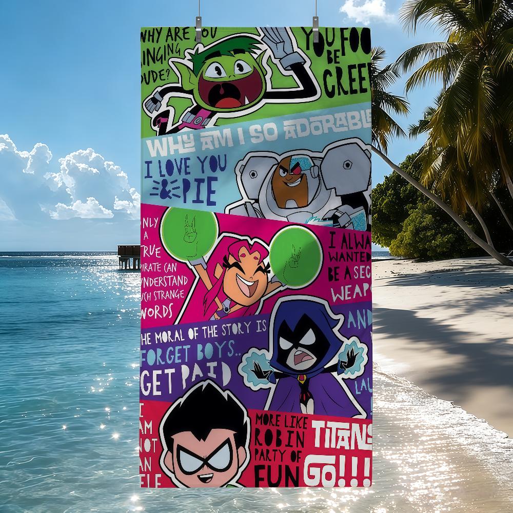 Cartoon T-teen T-titans Towel Drying Bath Towel Applicable To Light Swimming Camping Yoga Beach Out
