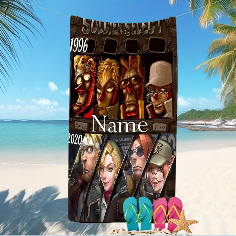 Customizable personalized beach towels Metal Slug themed designs.Suitable for the beach, yoga, sports;ideal as beach accessories