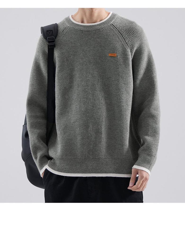 Men's Trendy Heavyweight Raglan Sweater - Autumn/Winter Loose Fit