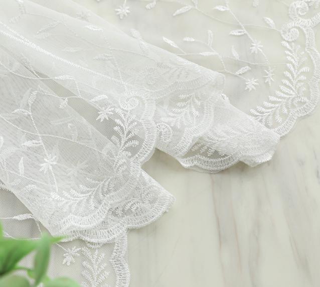 Small Fresh Pastoral Embroidered Small Flower Gauze Curtains Living Room Bedroom Curtains