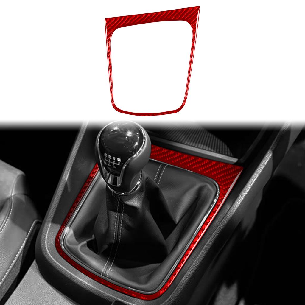 Echter Weicher Karbonfaser-Aufkleber Auto Schaltknauf Rahmen Panel Verkleidung Innenzubehör Für Seat Leon MK3 2013 2014 2015 LHD RHD