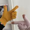 Windproof Women Knitted Gloves Solid Color Student Winter Mittens  Gloves  Female