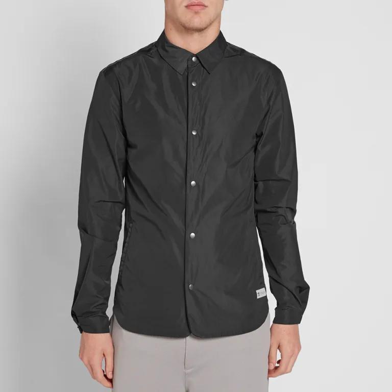 Adidas Originals Straight Cut Solid Color Single-Breasted Lightweight Comfortable Long Sleeve Shirt Men Shirts Black AJ7261