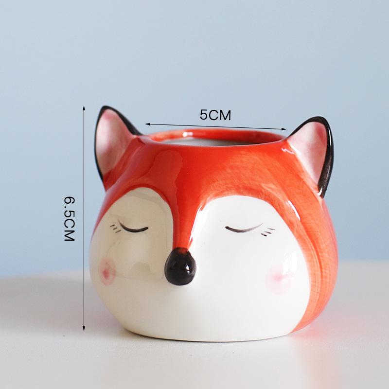 

Керамическое животное в горшке, креативное милое животное, суккулентное растение, маленький цветочный горшок, милые настольные художественные украшения, ваза для цветов в виде жирафа и панды