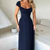French Long Dress Slim Waist Thin Skirt Temperament Casual Solid Color Dress Summer