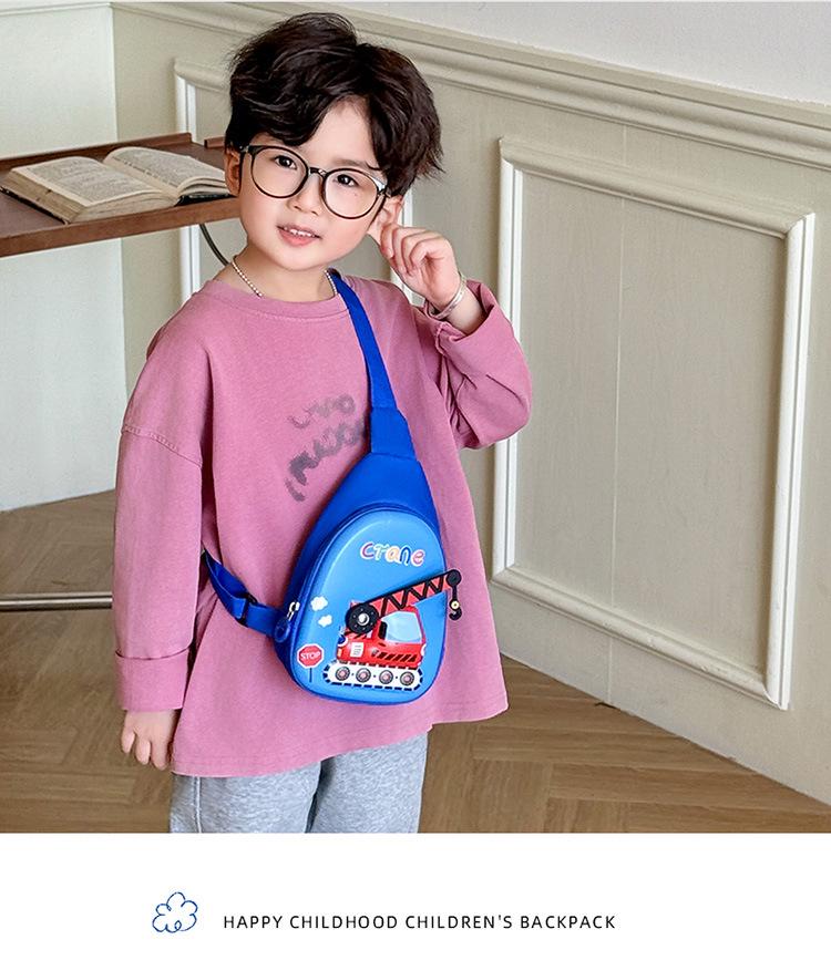 Adorable Cartoon Kid's Waist Bag - Toy Vehicle Crossbody EVA Bag, Korean Fashion Chest Bag