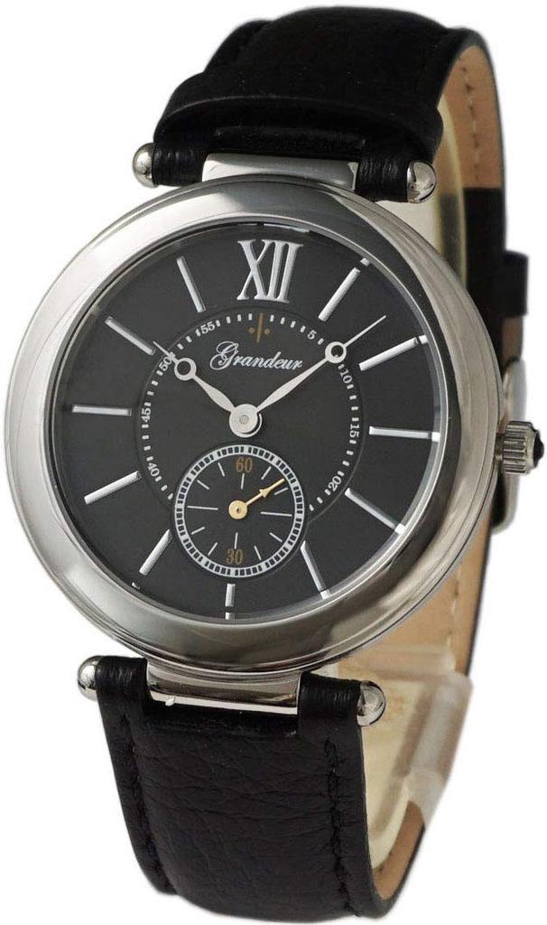 GRANDEUR Classical Small Seconds Watch GSX057W2 Black Black [Grandeur] Men's Dial/Band Color