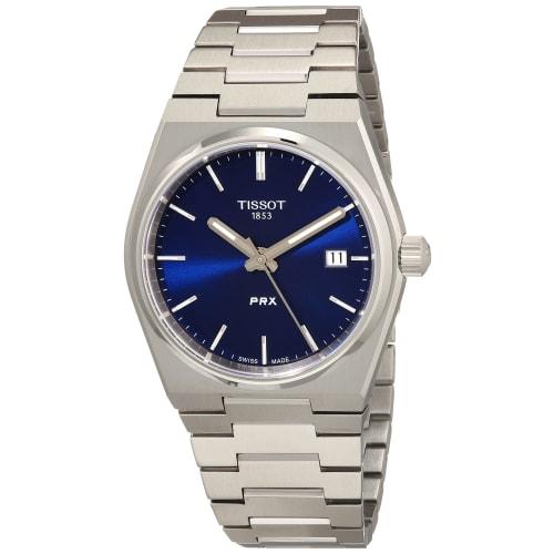 

Tissot PRX Men s Watch with Bracelet and Blue Dial, Officially Imported, Model T1372101104100