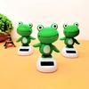 Tête secouante à énergie solaire, décoration de tableau de bord, Animal de dessin animé grenouille, fenêtre de voiture, décor de tableau de bord