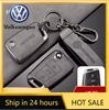 Valve Stems Caps For VOLKSWAGEN VW TPU Leather Car Remote Key Case Fob Cover Holder Shell For VW Volkswagen Golf 7 MK7 Tiguan MK QQ8