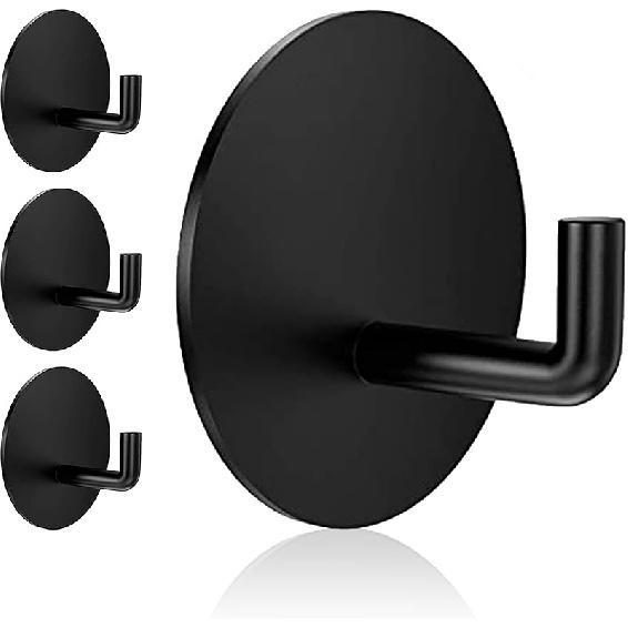Adhesive Hooks Heavy Duty Waterproof in Shower Hooks for Hanging Loofah, Towels, Clothes, Robes for Bathroom Removable Adhesive Wall Hooks Door Hook