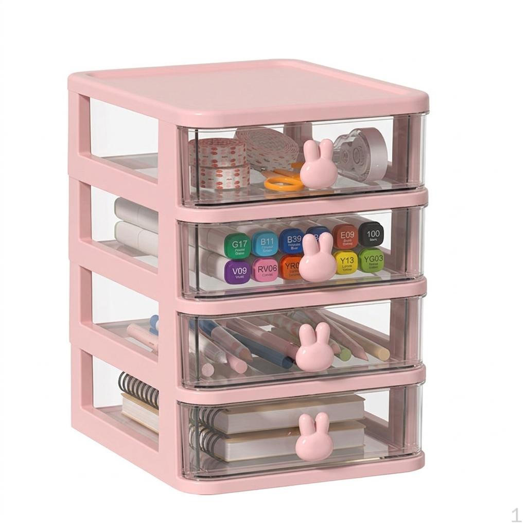 Drawer Organizer for Desk, Desktop Storage Box with Drawers, Stackable MultiLayer Office Supplies