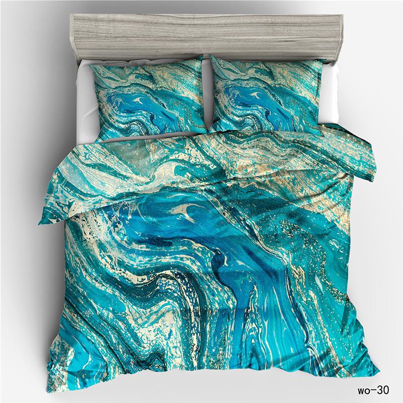 

Comforter Rungrape Marble Print Bedding Set Double Twin Queen King Size 240X220 Nordic Bed 150 Euro Bedclothes Comforter (quilt)-EU Single(135*200cm)3pcs