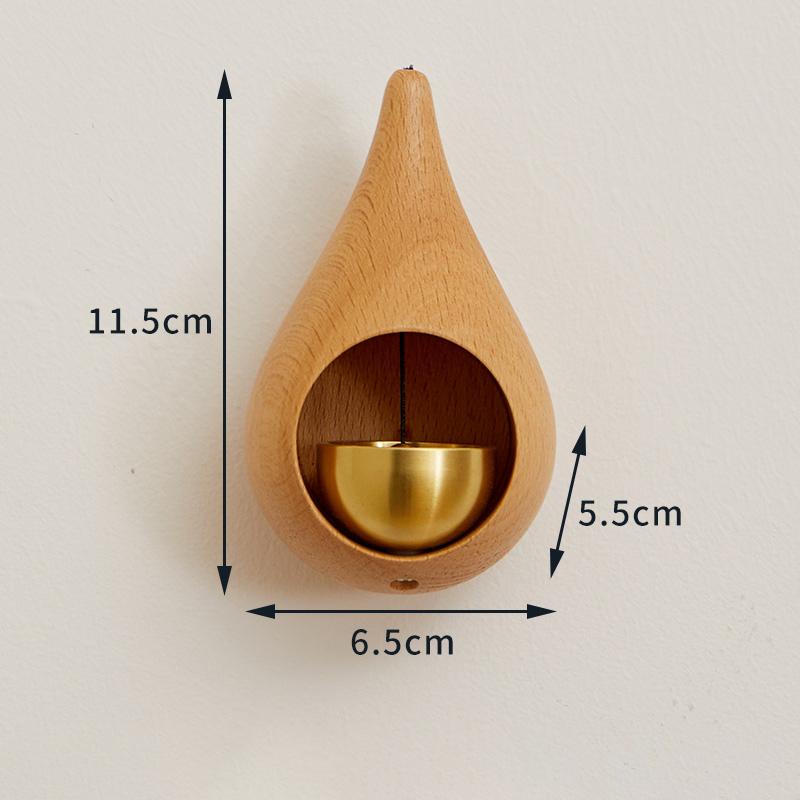 Walnut Wooden Wind Chime Magnetic Home Reminder Wind Chime Cartoon Cat Claw Doorbell Copper Bell Ornaments Housewarming Gift