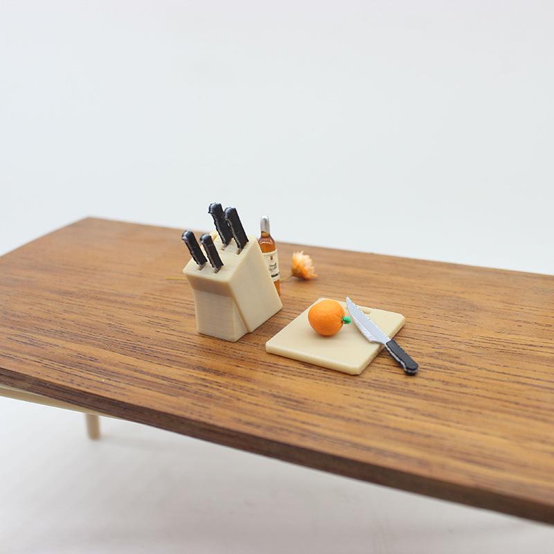 Dollhouse Doll House Accessories 1:12 Mini Cutter Model Mini Knife Seat Model Cutting Board Model