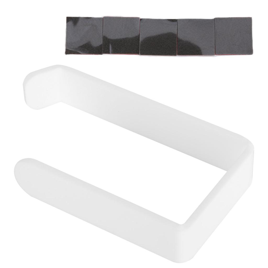 Tissue Holder Punch Free Wall Mounted Acrylic Roll Paper Hanger for Bathroom KitchenWhite
