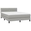 3140289 vidaXL Lit à sommier tapissier avec matelas Gris clair 140x190cm Tissu