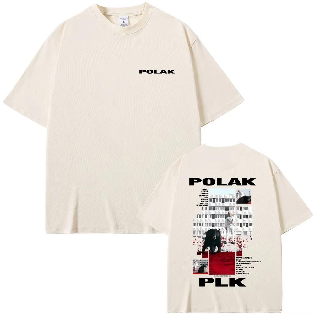 Rapper Plk Polak Graphic Cotton T-shirt Men Women Hip Hop Fashion Pop Music T-shirts Men's Casual Vintage T Shirts Streetwear