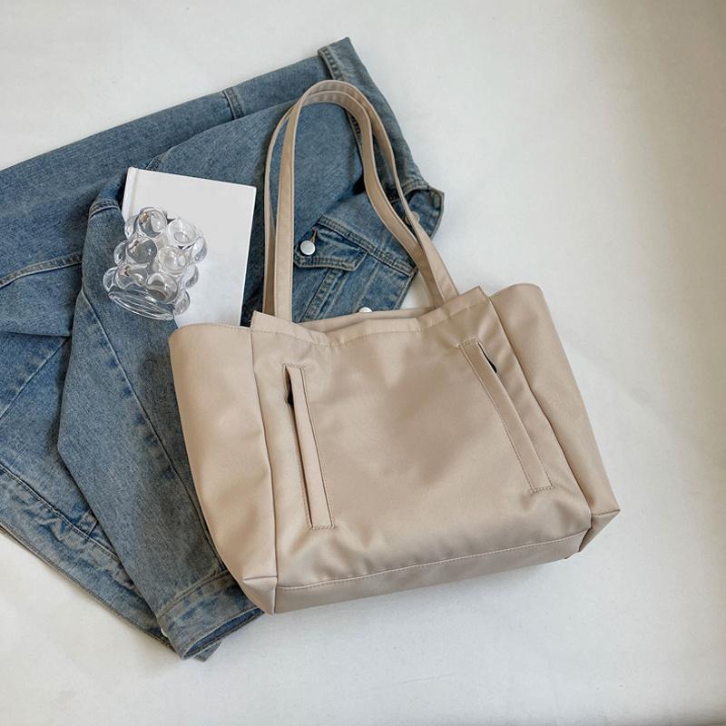 

Waterproof Nylon Shoulder Bag Large Capacity Fashion Simplicity Shoulder Tote Bag Women Casual Handbag Wear-resisting AVE 42x12x26cm бежевый