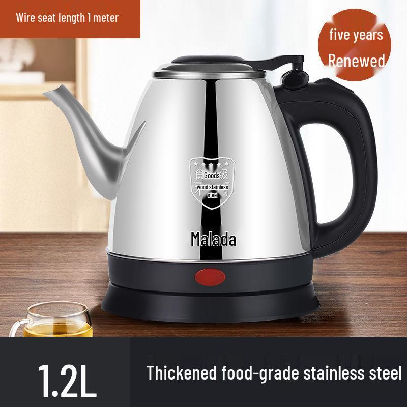 Malata Long Spout Electric Kettle – Automatic Shut-Off, Anti-Dry Protection, Ideal for Tea Brewing.