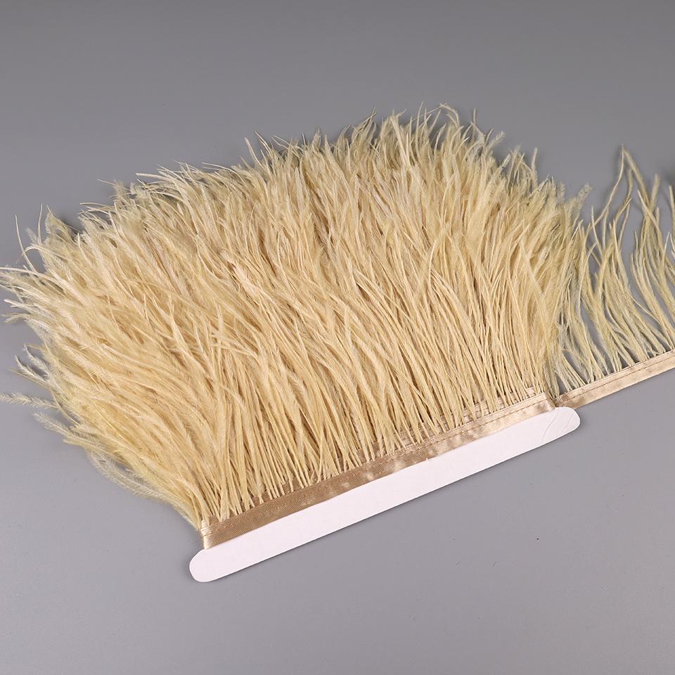 Feather10-15cm Ostrich Feathers Trim Plumes Ribbon Selvage For DIY Wedding Dress Decoration Handiwork Crafts Accessories