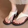 Sheepskin version~ niche metal buckle cover toe sandals women's open-toed leather soft-soled comfortable shoes