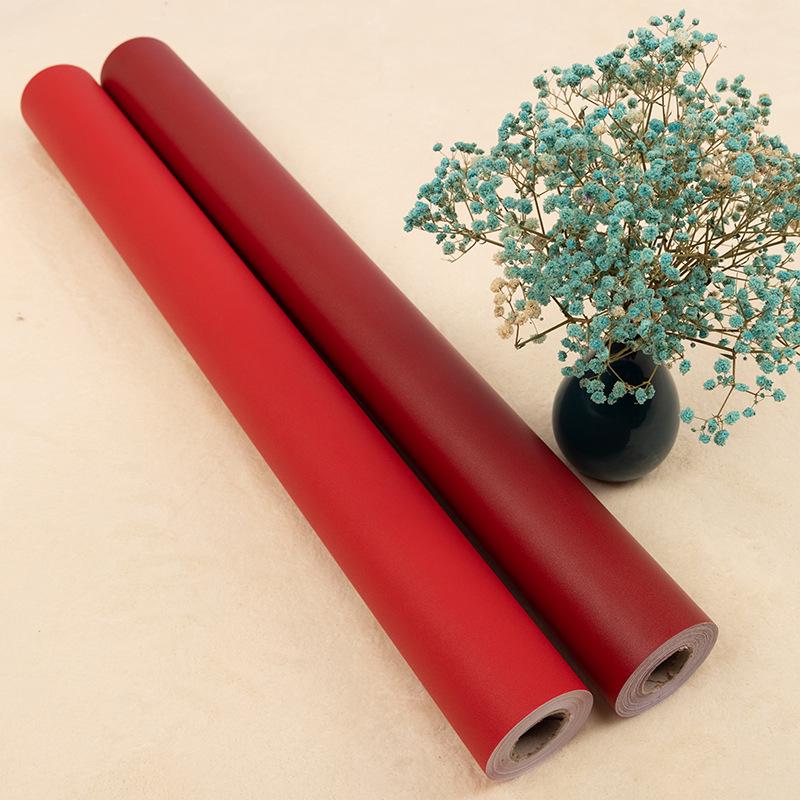 Cinnabar Red Waterproof PVC Wall Sticker for Living Room - Self-Adhesive Background Wallpaper