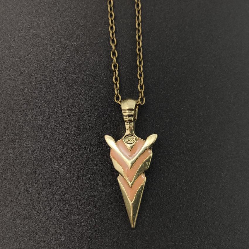 Luminous Arrow Pendant Necklace - Retro Fluorescent Design for Men and Women