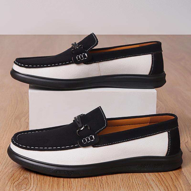 Elegant Suede Leather Men's Loafers Comfortable Casual Leather Shoes for Man Handmade Male Slip-on Flats Mocasines Driving Shoes
