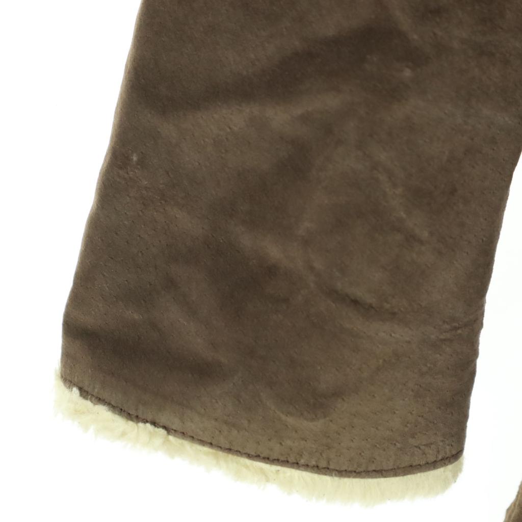 KETTY Long sleeve Boa liner with hood Leather coat M Brown Women Used