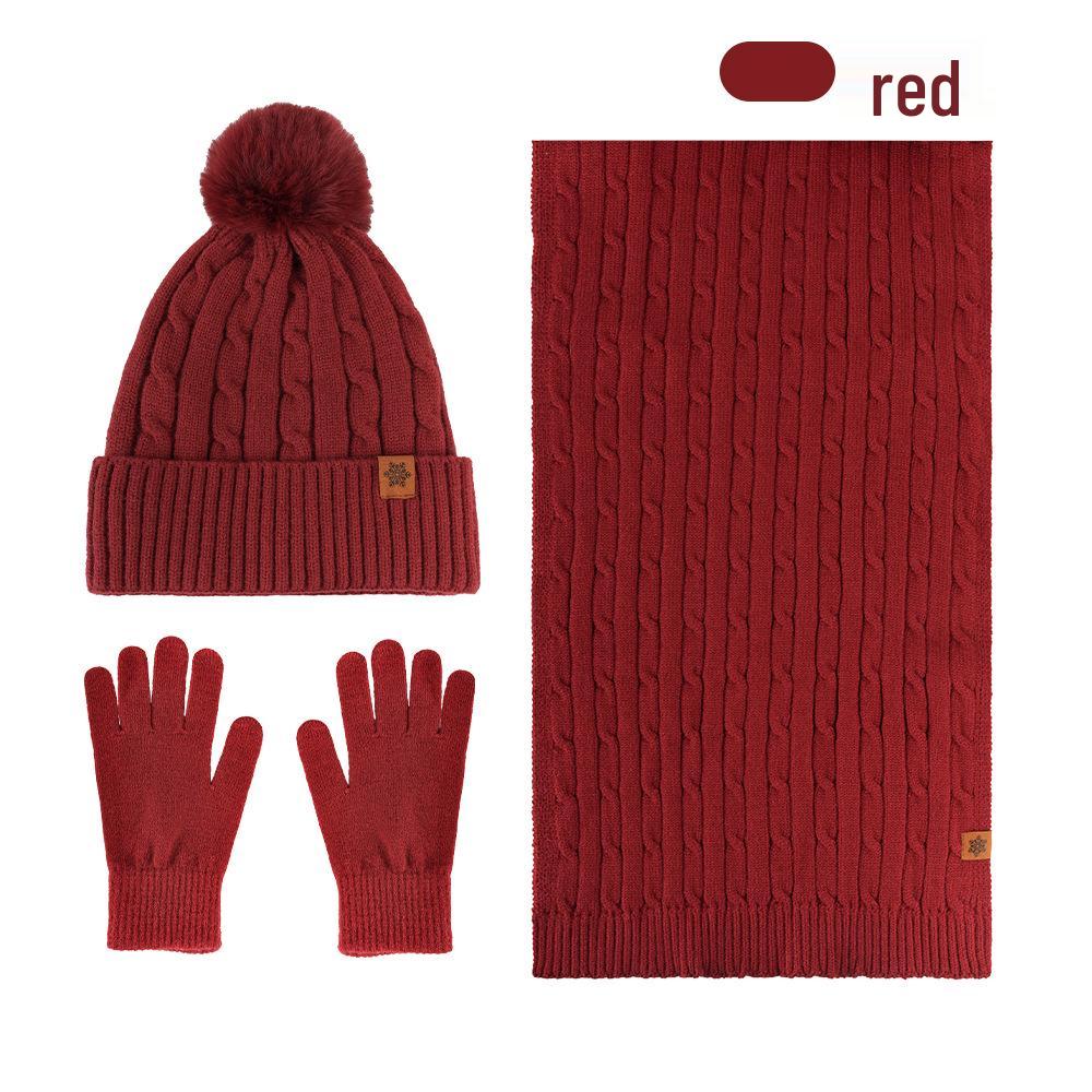 Women's Winter Knit Hat, Scarf, and Gloves Set - Double Layer Fleece Lined for Warmth