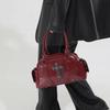 Y2k Punk Stil Handtasche, Nieten-Dekor Boston Bag Damen Mehrere Taschen Motorrad Schulter-/Crossbody-Tasche Mode Koreanische Kissen-Tasche