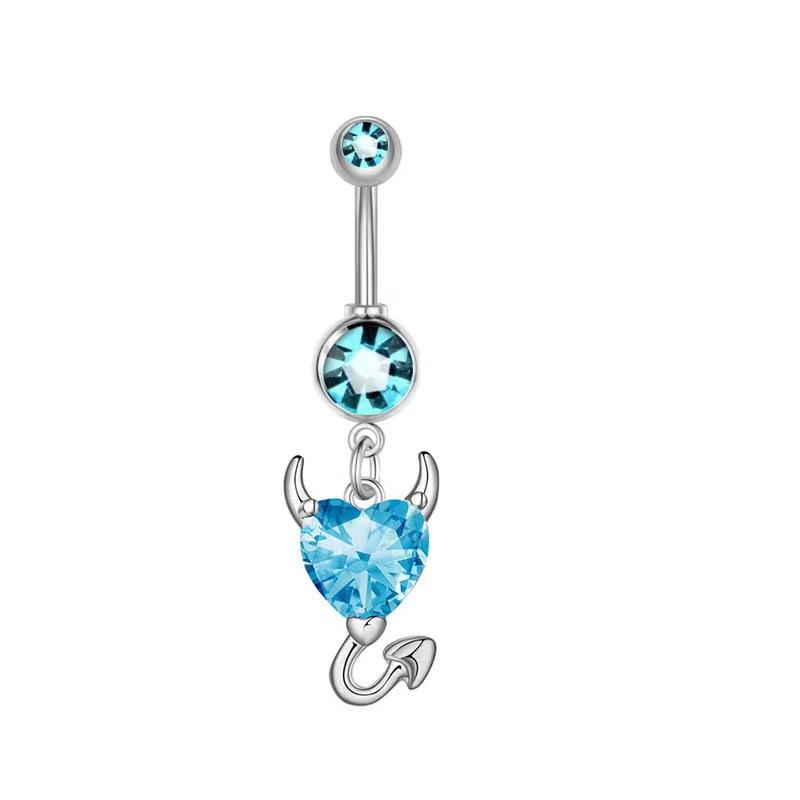 1PC Pink Color Series Crystal Belly Button Rings Snake Flower Heart Belly Ring for Women Stainless Steel Dangled Navel Piercing