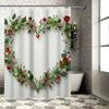 Floral Heart Design Waterproof Shower Curtain for Bathroom Decor, High-Quality Material and Easy To Clean