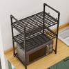 Multifunctional Microwave Rack, 3-Tier Stackable Shelf Organizer, Sturdy Metal for Home Kitchen Office Pantry Storage