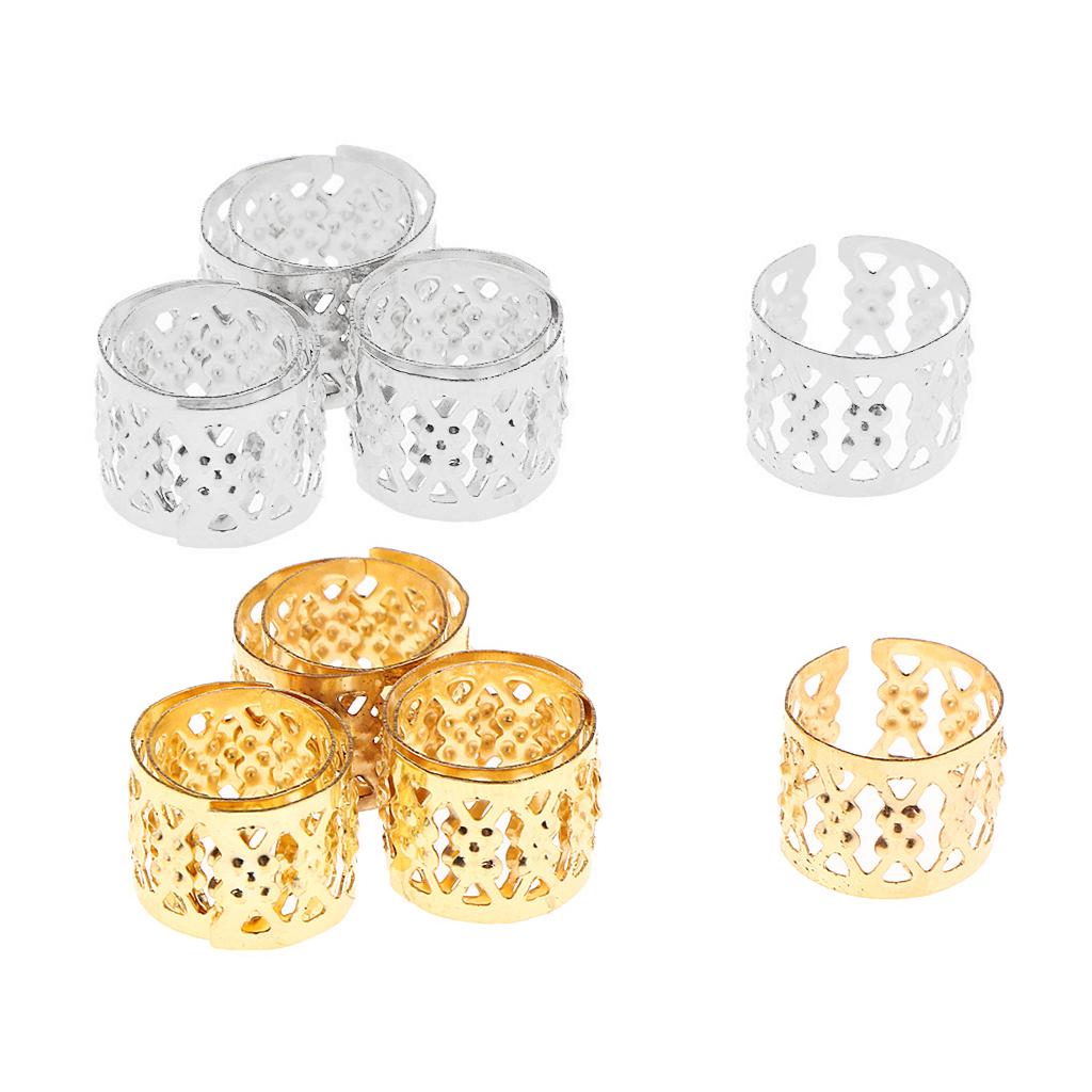 100 Stück Herz Metall Manschette Haarverlängerung Dekorationen Dreadlocks Perlen Silber