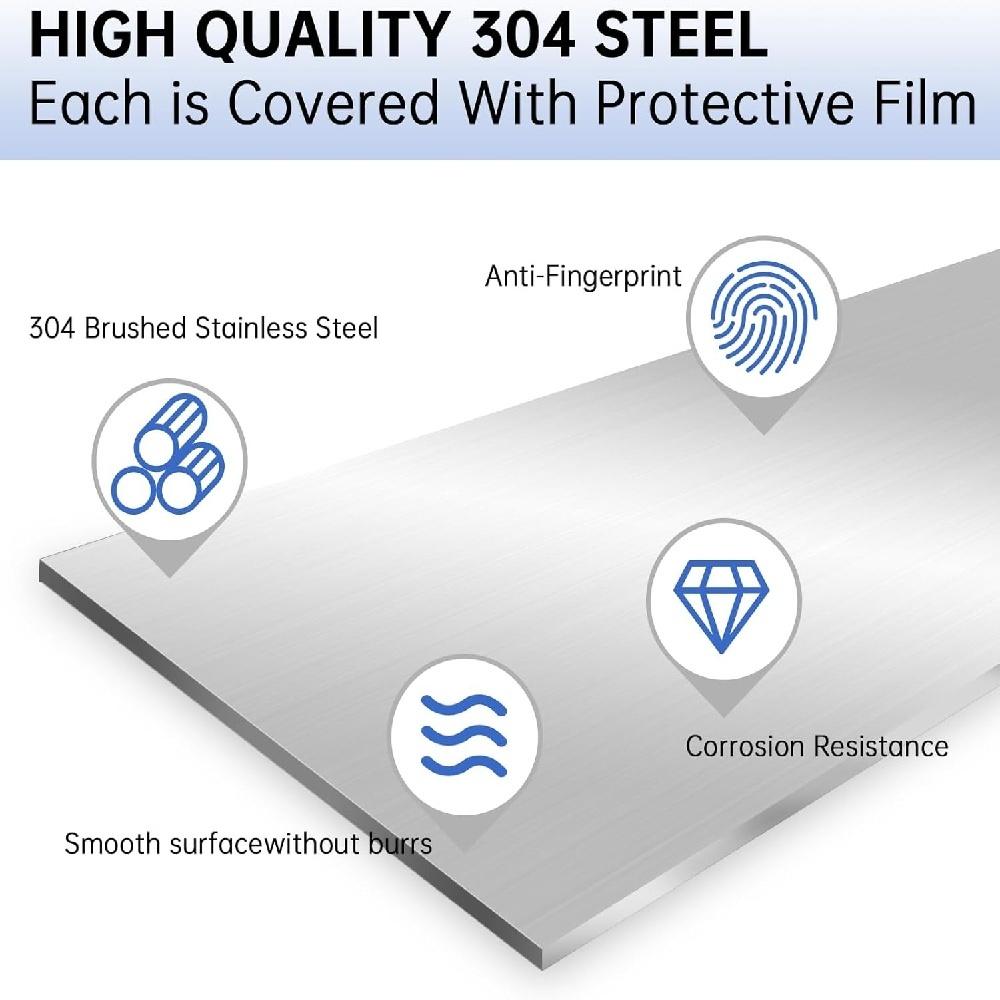 1PC 30CM/11.81IN  Stainless Steel Trim Strips 304 Brushed Finishing Sheet Metal Gap Strip Filler Trim for Kitchen Tools