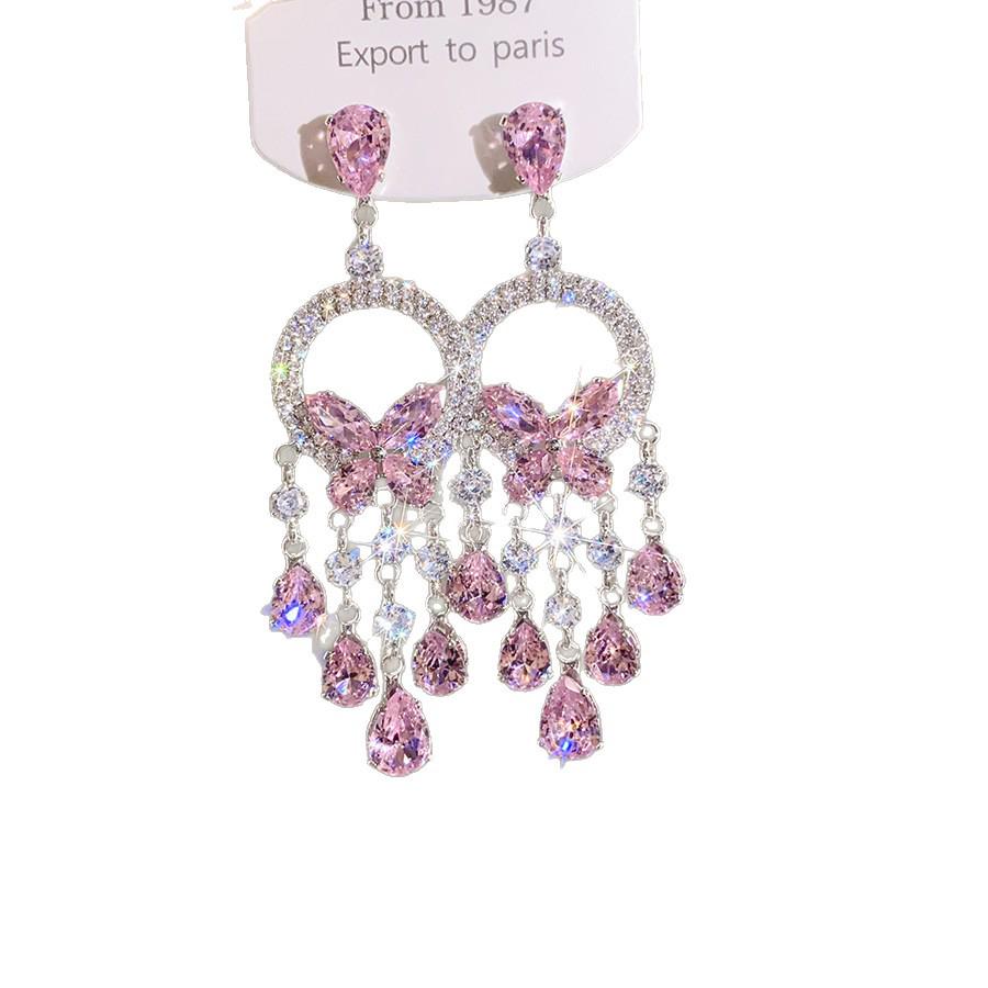 Orecchini Vintage a Forma di Pera con Perle e Intarsi di Diamanti - Stile Retrò, Lusso Leggero, Design di Alta Gamma