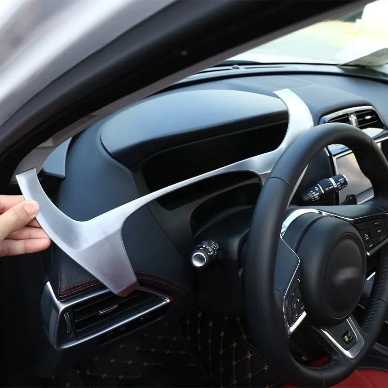 For Jaguar F-Pace F Pace X761 2015-2019 ABS Silver Car Dashboard Frame Cover Trim Sticker Interior Car Accessories