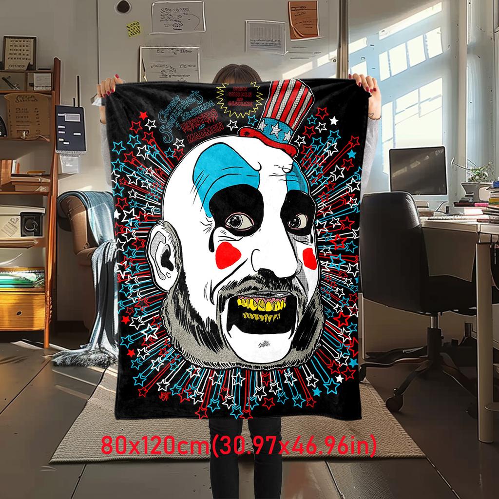 Captain Spauldings Museum Monsters Madmen Clown Blanket Perfect All Seasons Soft Comfortable Sofa Office Nap Travel Festive Gift