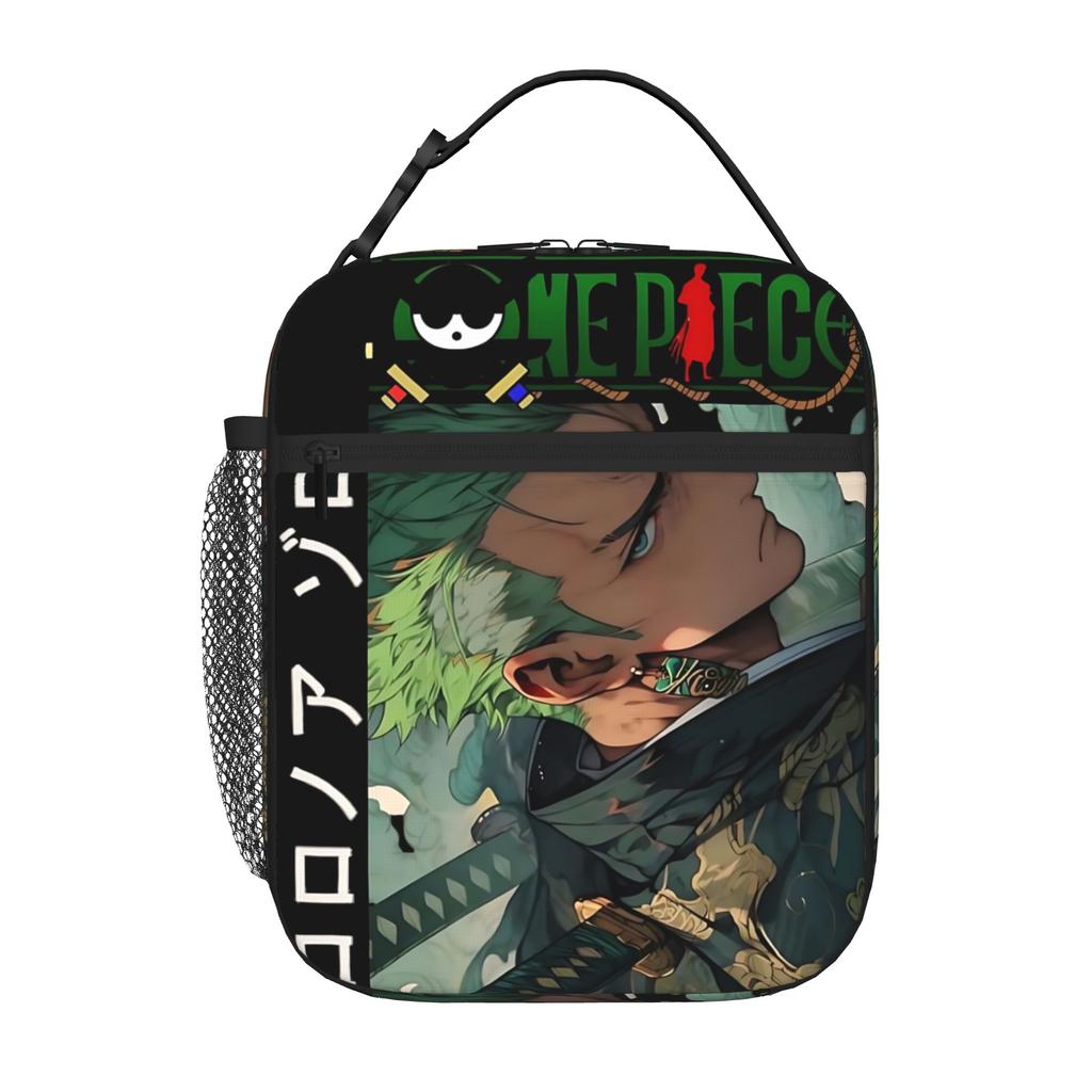 One Piece Anime Zoro Insulated Lunch Bag Insulation Bento Pack Rice Bag Bolsa Student Bento Lunch Handbag Insulation