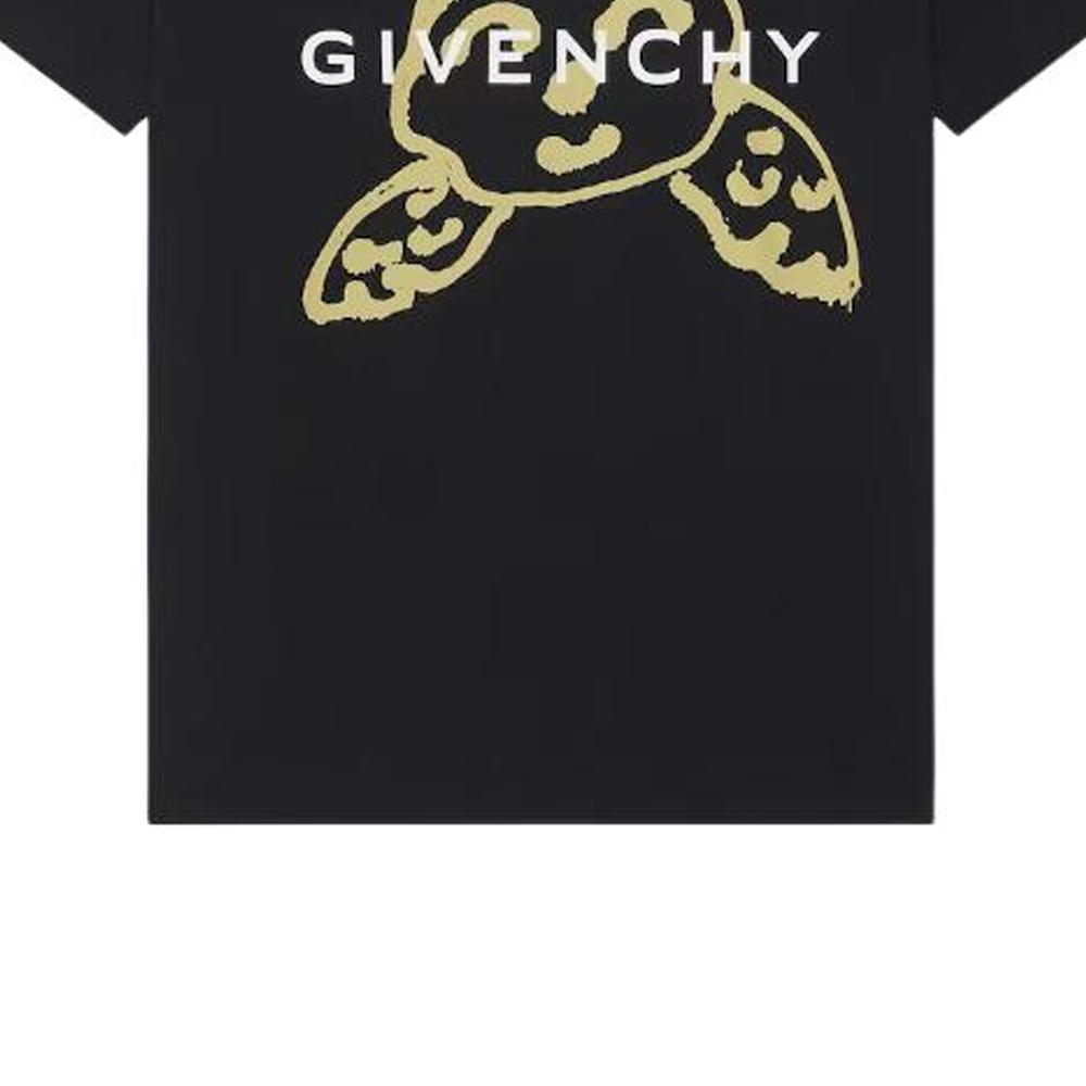 Givenchy Oversized T shirt In Cotton With Givenchy Angel Print T Shirt Men's Black BM716N3YH6-001