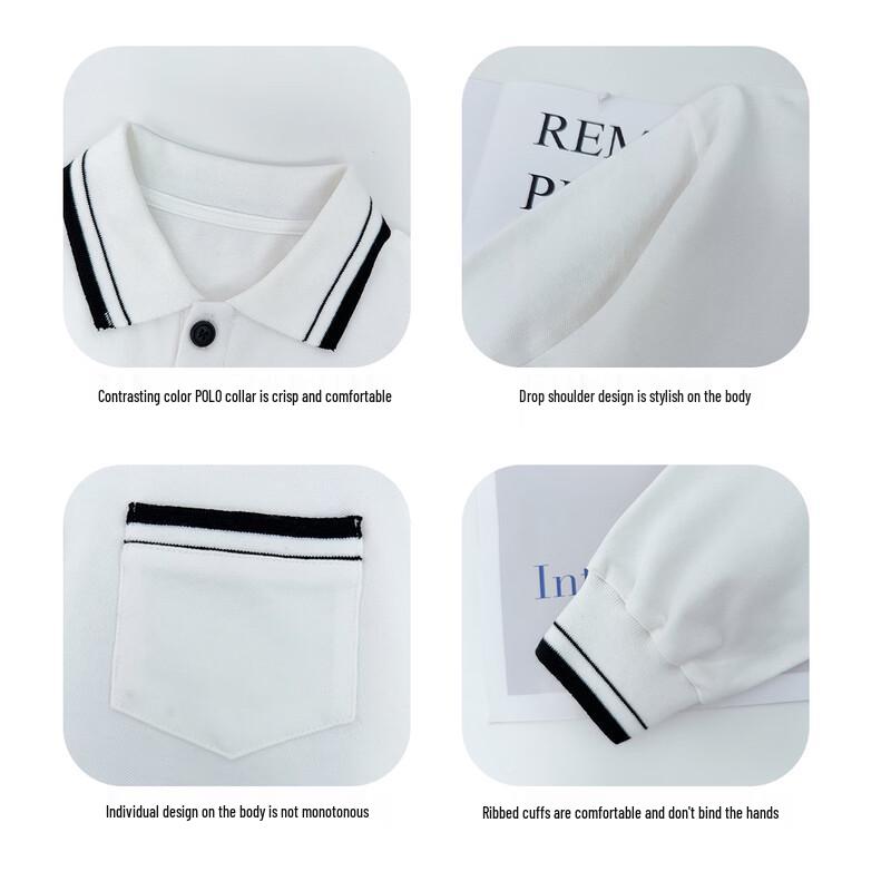 Boys' Long Sleeve Cotton Blend Polo Shirt