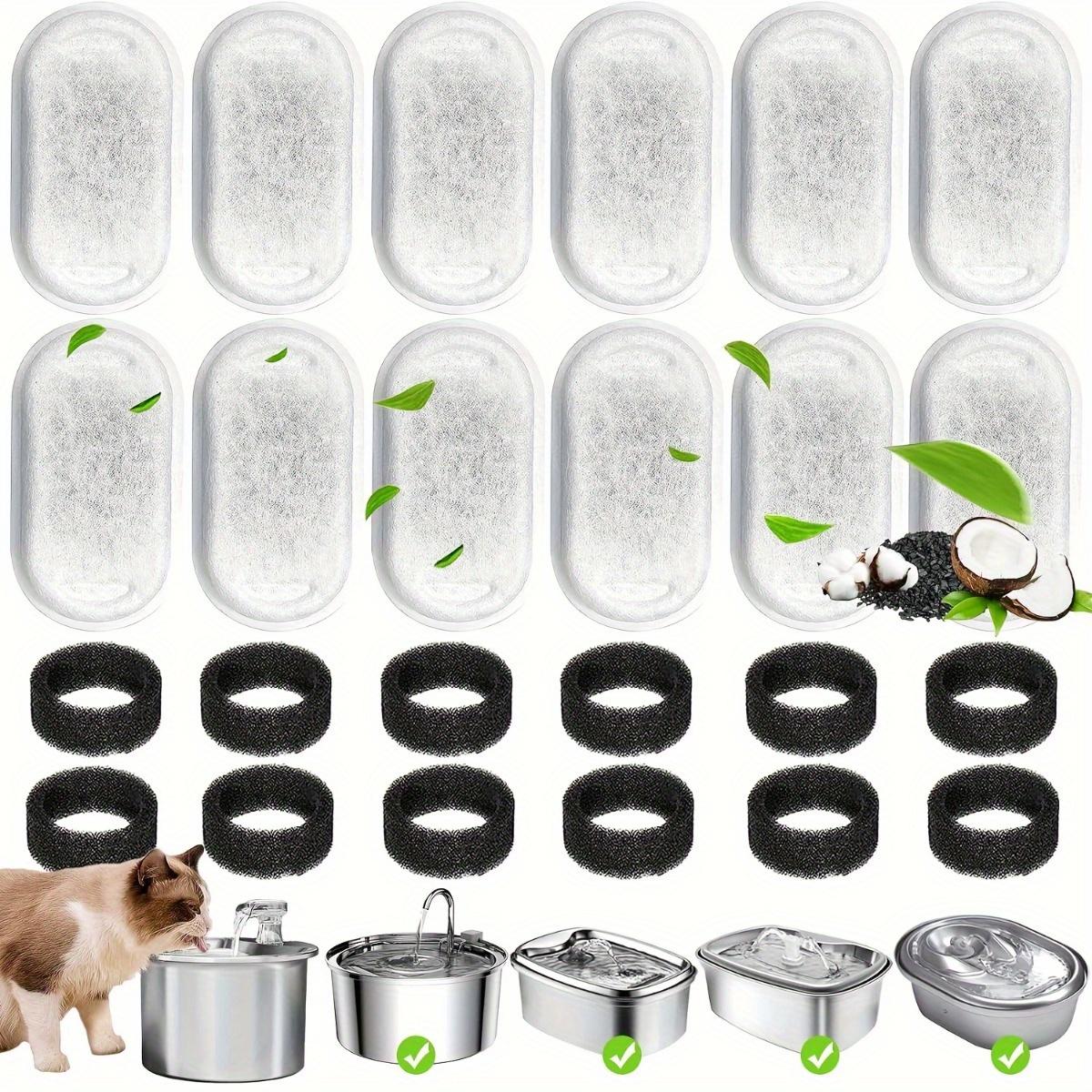 

12PCS Cat Water Fountain Filters Activated Carbon Sponge for Home Stainless Steel Pet Water Dispenser Healthy Care Accessory