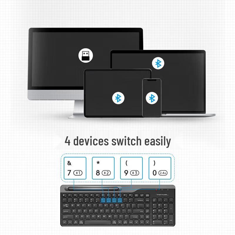 A4Tech FBK25 Multi-Device Wireless Bluetooth Keyboard