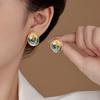 Women's Retro Enamel Drip Oil Wheat Ear Earrings - High-End, Unique Design